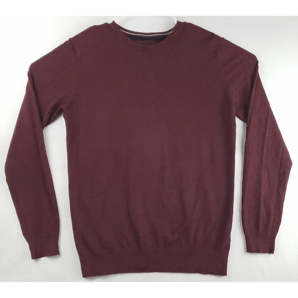 Buffalo David Bitton Sweater Mens Medium Burgundy Long Sleeve Crew Neck